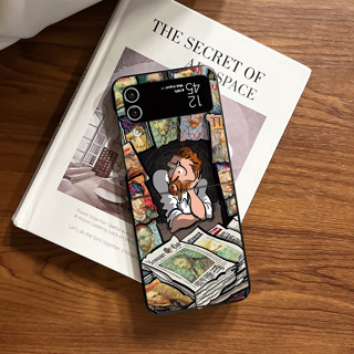 เคสโทรศัพท์มือถือ PC แบบแข็ง ลายการ์ตูน สําหรับ Samsung Galaxy Z Flip 3 4 5G