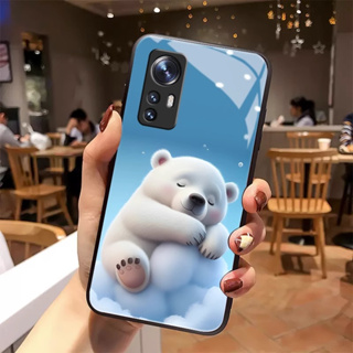 เคสโทรศัพท์มือถือแบบแก้ว ลายหมีเมฆ Diy สําหรับ xiaomi Redmi K40 9T 10C 9A 9C 10A 9 8 Note 11 Pro 11s 10s 10 9s 8 Pro 7 8T K30 Pro K20 K40