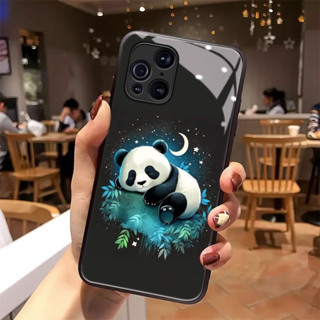 เคสโทรศัพท์มือถือแบบแก้ว ลายแพนด้า ดาว Diy สําหรับ OPPO reno 7 8 8Z 7 pro 7Z 6 6Z 5 5Pro 4 4se 3 2 2F Z F9 F11