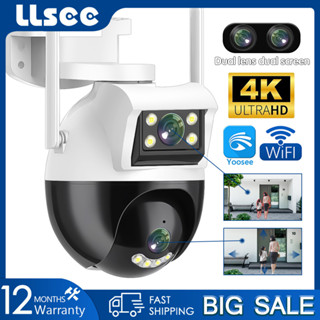 Llsee, กล้องวงจรปิด WIFI PZT 4K 8MP กล้องวงจรปิดกลางแจ้ง, กล้องรักษาความปลอดภัย IP, วิสัยทัศน์กลางคืน สี, การสื่อสารสองทาง, สัญญาณเตือนการตรวจจับ AI