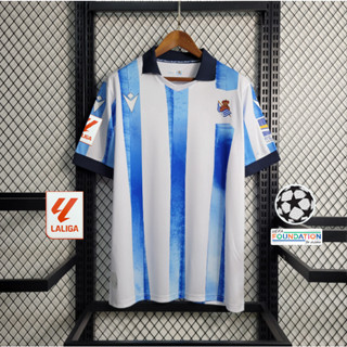 เสื้อกีฬาแขนสั้น ลายทีมชาติฟุตบอล Real Sociedad 23 24 ชุดเหย้า ไซซ์ S - 4XL