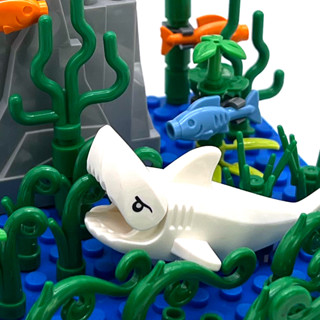 Undersea World Animals MOC บล็อคตัวต่อ รูปเต่าปลาฉลาม 16x16 จุด ของเล่นเสริมการเรียนรู้เด็ก