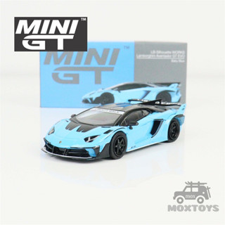 โมเดลรถยนต์ MINI GT 1:64 LBWK Aventador GT EVO Baby Blue Diecast ของขวัญสําหรับเด็กผู้ชาย และแฟน