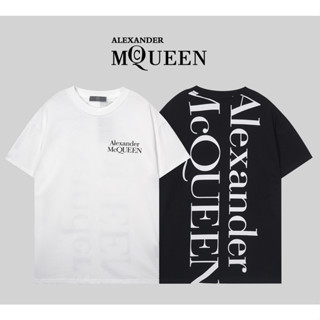 Alexander Mcquee เสื้อยืดแขนสั้น ผ้าฝ้าย พิมพ์ลาย แฟชั่นสําหรับผู้ชาย และผู้หญิง