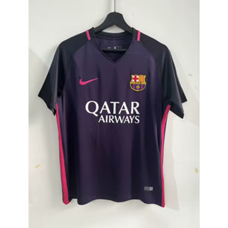 เสื้อกีฬาแขนสั้น ลายทีมชาติฟุตบอล Gopin Retro 2016/2017 Season Barcelona Away ชุดเยือน สไตล์เรโทร