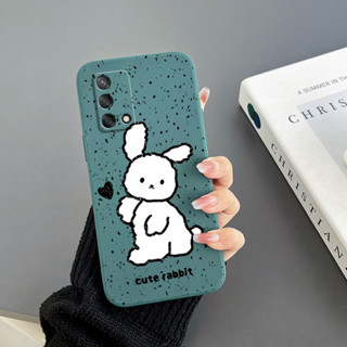 เคสโทรศัพท์มือถือ Tpu แบบนิ่ม พิมพ์ลายการ์ตูนกระต่าย และหัวใจ มีสายคล้อง สําหรับ Oppo A17 Oppo RENO 8T 4G A1pro A74 5G A77 A77S