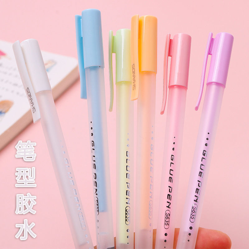 Ohaya Good Knowledge ปากกากาว ลายจุด สีมาการอง แบบแห้งเร็ว สําหรับทํางานแฮนด์เมด diy