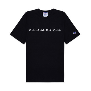 Champion ใหม่ เสื้อยืดแขนสั้น ผ้าฝ้ายแท้ พิมพ์ลาย สําหรับผู้ชาย และผู้หญิง