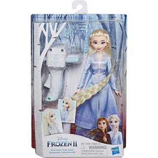 Disney Frozen II Sister Styles Elsa Fashion Doll with Extra-Long Blonde Hair, Braiding Tool &amp; Hair Clips E7002 Disney Frozen II ตุ๊กตาเอลซ่า ผมยาวพิเศษ สีบลอนด์ เครื่องมือถักเปีย และกิ๊บติดผม E7002