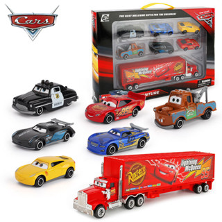 โมเดลรถยนต์ Disney Pixar Car 3 Lightning Mcqueen Uncle Truck Jackson Storm 1:55 ของเล่นสําหรับเด็กผู้ชาย 1-7 ชิ้น ต่อชุด