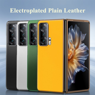 สําหรับ Huawei Honor Magic VS V Mate X2 P50 เคสกระเป๋า คุณภาพสูง เคลือบไฟฟ้า แข็ง ธุรกิจ สีพื้น เคสป้องกัน