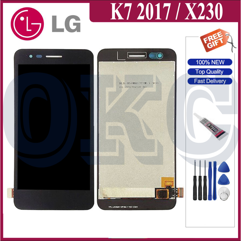 LCD สําหรับ LG K7 2017 LCD กรอบจอแสดงผล Touch Screen Digitizer X230 X230K X230DSF อะไหล่ทดแทน LCD