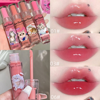 CAPPUVINI ชานม สีชา ลิปสติก ลิปกลอส เคลือบริมฝีปาก FLORTTE สไตล์เดียวกัน Lip Gloss Serum กลอสฉ่ำบำรุงปาก