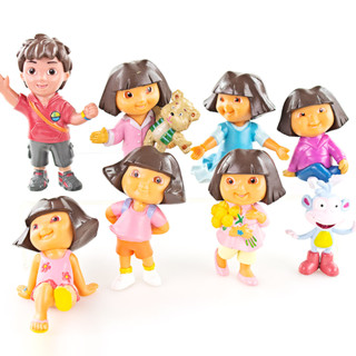 โมเดลฟิกเกอร์ PVC รูปการ์ตูนดิสนีย์ Dora the Explorer Dora Boots Diego Little Bear Q version ของเล่น ของขวัญ สําหรับเก็บสะสม 8 ชิ้น ต่อชุด