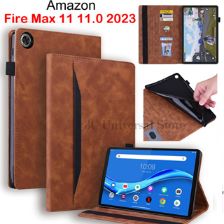 เคสแท็บเล็ต หนัง PU ฝาพับ พร้อมช่องใส่บัตร ขาตั้ง สําหรับ Amazon Fire Max 11 11.0 2023 Fire Max11 11.0 นิ้ว 2023