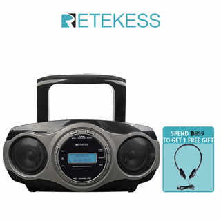 Retekess TR631 DAB เครื่องเล่นซีดี แบบพกพา พร้อมวิทยุ FM สเตอริโอ บลูทูธ รองรับแบ็คไลท์ อินพุต AUX อินพุต USB และจอแสดงผล LCD (เวอร์ชั่นยุโรป)