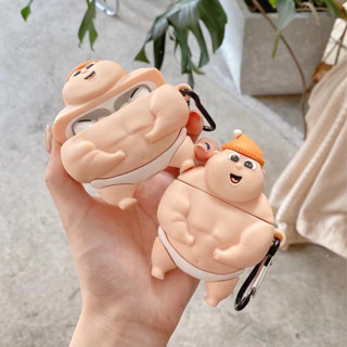 เคสหูฟังบลูทูธไร้สาย ซิลิโคนนิ่ม ลาย Happy little fat man 3D น่ารักมาก สําหรับ airpods pro 1 2 3 pro2