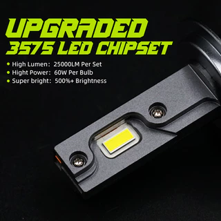 Tuffoo T6C หลอดไฟหน้ารถยนต์ LED 4300K 6000K 120W 25000LM ไม่มีข้อผิดพลาด สีขาว เหลือง สําหรับรถยนต์ H4 H7 H1 H9 H11 HB3 9005 HB4 9006 881 H27 D2H 9012 HIR2 3000K 2 ชิ้น