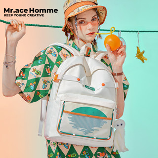 Mr. ace Homme Island Adventure ใหม่ กระเป๋าเป้สะพายหลัง กระเป๋านักเรียน กระเป๋าคอมพิวเตอร์ ความจุขนาดใหญ่ สําหรับนักเรียนมัธยมต้น