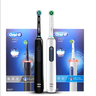 Oral B Pro Ultra แปรงสีฟันไฟฟ้า เซนเซอร์แรงดัน 4 ระดับ 48,800 จังหวะต่อนาที ตั้งเวลา 2 นาที แจ้งเตือน 30 วินาที 4 โหมด 3 หัวแปรง