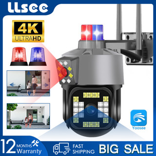 LLSEE 4K 8MP Yoosee กล้องวงจรปิดไร้สายกล้องรักษาความปลอดภัยกลางแจ้ง 360 การสื่อสารสองทางและ AI ปลุกมือถือติดตามกันน้ำ