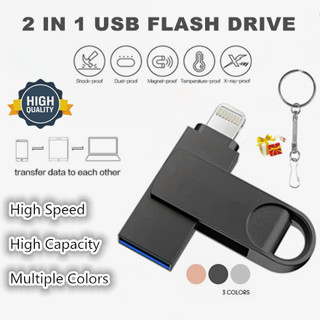 แฟลชไดรฟ์ 1TB 512GB Otg Thumbdrive 2 in 1 สําหรับ iPhone Memory Stick