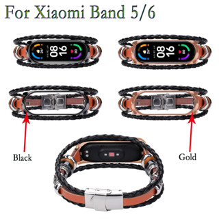 สายนาฬิกาข้อมือ ปรับได้ แบบเปลี่ยน สําหรับ Xaiomi Band 5 6 Ethnic Retro DIY