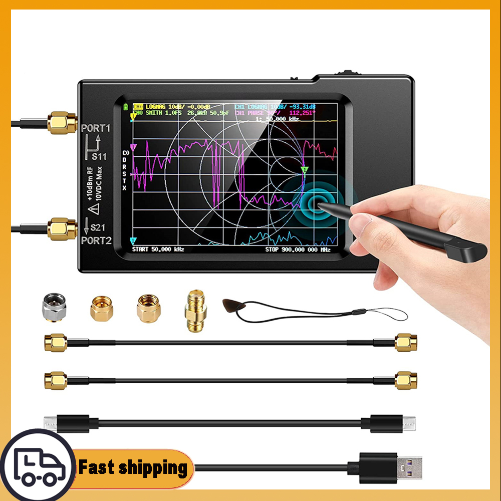 NanoVNA-H Vector Network Analyzer 10KHz-1.5GHz 2.8 "หน้าจอสัมผัส 650mAh แบตเตอรี่ Type-C PC รองรับสําหรับวิทยุ Ham เสาอากาศ SWR Test