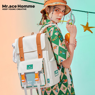 Mr. ace Homme Island Adventure Backpack กระเป๋าเป้สะพายหลัง กระเป๋านักเรียน ใส่แล็ปท็อป ความจุขนาดใหญ่ สไตล์เกาหลี สําหรับผู้หญิง Bag