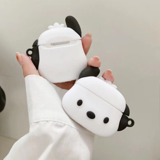 เคสหูฟังไร้สาย ลายการ์ตูนสุนัข Pacha น่ารัก 3D สีขาว สําหรับ apple airpods 1 2 3 pro