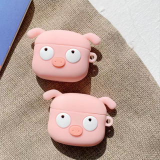 เคสหูฟังไร้สาย ซิลิโคนนิ่ม ลายน่ารัก 3D สีชมพู สําหรับ Airpod 1 2 3 Pro