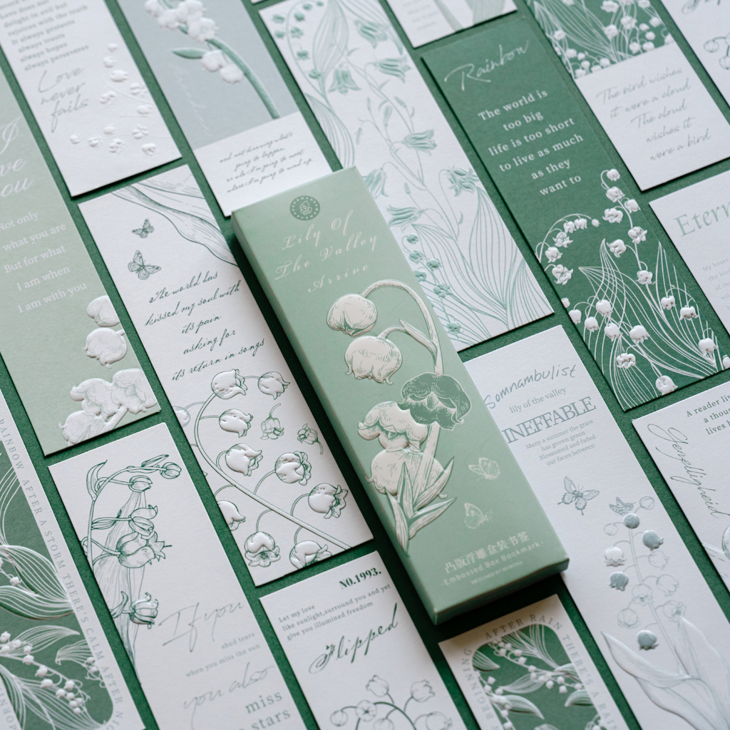 Penlab 20pcs Lily of The Valley บุ๊คมาร์คชุดบรรเทาดอกไม้กระดาษ Memo หน้า Marker สําหรับหนังสืออ่าน C7443