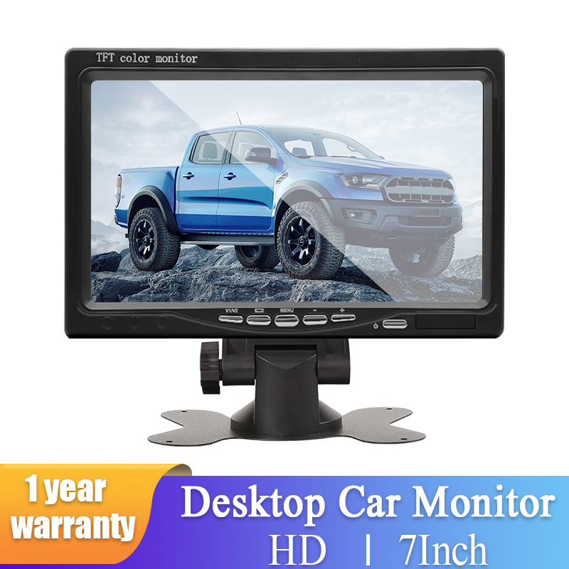 หน้าจอมอนิเตอร์รถยนต์ 7 นิ้ว 16:9 800*480 พร้อมอินพุตวิดีโอ 2 ทาง TFT HD ดิจิทัล สําหรับกล้องมองหลัง