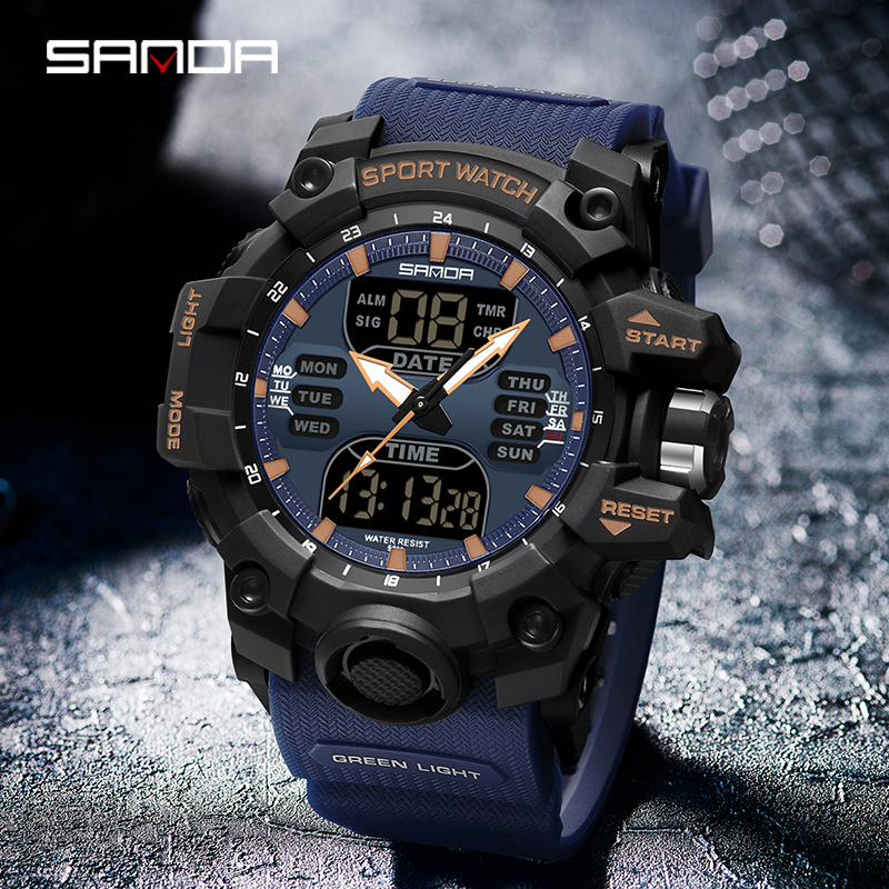 Sanda 6126 นาฬิกาข้อมือควอทซ์ดิจิตอล กันน้ํา 50 เมตร สําหรับผู้ชาย -67
