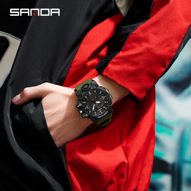 Sanda 6126 นาฬิกาข้อมือควอทซ์ดิจิตอล กันน้ํา 50 เมตร สําหรับผู้ชาย -67