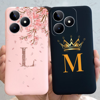 เคสโทรศัพท์มือถือ ซิลิโคนนิ่ม ลายมงกุฎ ดอกไม้ ตัวอักษร สําหรับ Realme Narzo N53 RMX3761 C53 4G RealmeC53 2023 6.74 นิ้ว