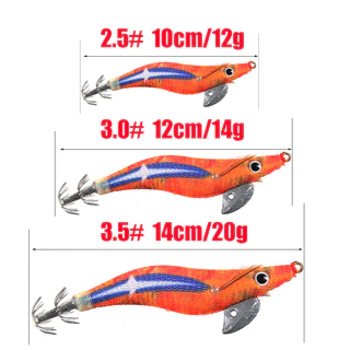 2.5# 3.0# 3.5# เหยื่อตกปลาหมึก แบบแข็ง เรืองแสงในที่มืด สําหรับปลาหมึก กุ้ง
