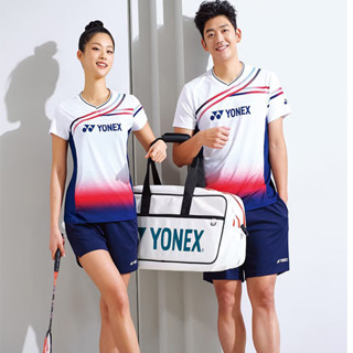 เสื้อกีฬาแขนสั้น ลายทีมชาติแบดมินตัน New Yonex แบบแห้งเร็ว สําหรับผู้ชาย และผู้หญิง 2023