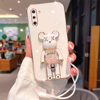 เคสโทรศัพท์มือถือ ป้องกันกล้อง ป้องกันการสูญหาย พร้อมขาตั้ง รูปหมี หรูหรา สําหรับ Samsung S23 22 Ultra 21FE A54 53 33 Note 20 10 Plus