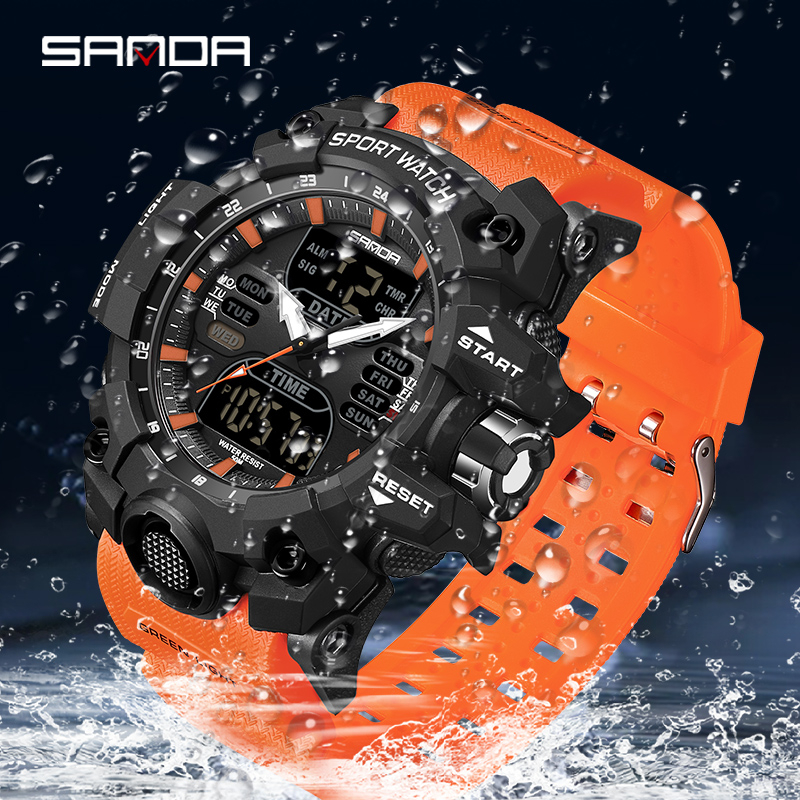 Sanda 6126 นาฬิกาข้อมือควอทซ์ดิจิตอล กันน้ํา 50 เมตร สําหรับผู้ชาย -67