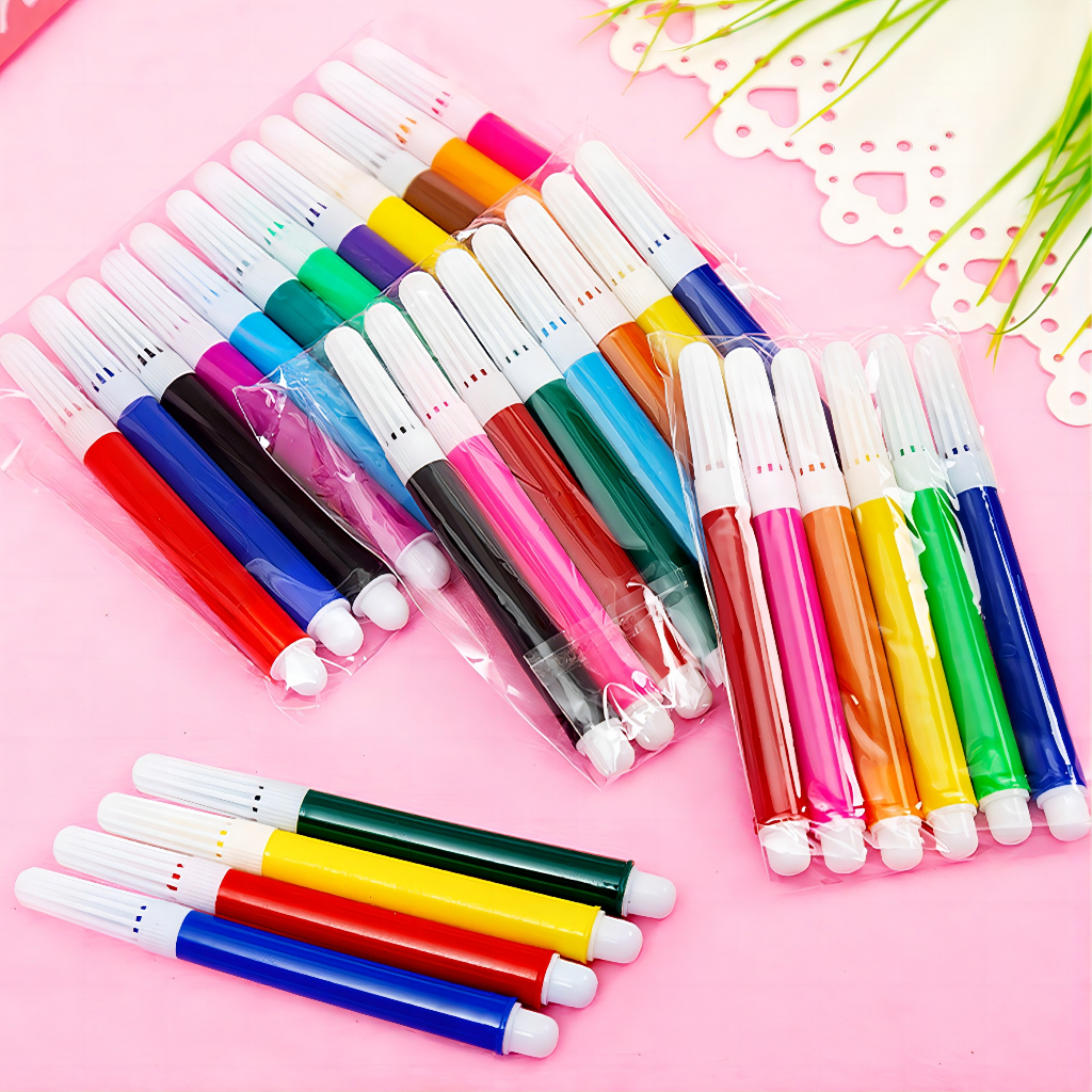 ชุดปากกาสีน้ํา ล้างทําความสะอาดได้ 12 สี สําหรับเด็ก SG053