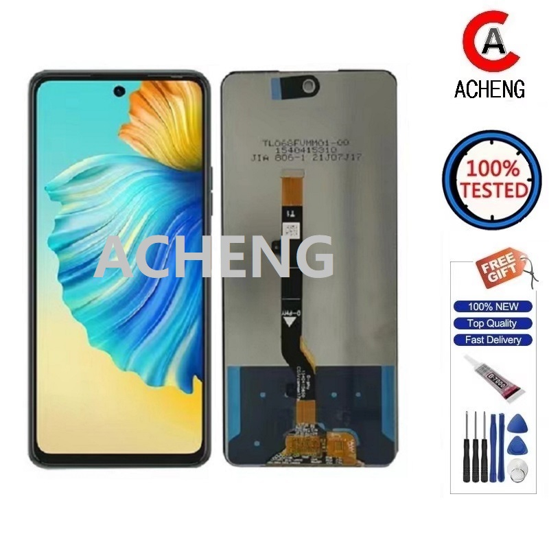 ACHENG สําหรับ Tecno Camon 17 CG6 /17P CG7 /17Pro CG8 LCD Touch Screen Digitizer เปลี่ยนส่วน