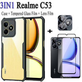 3 in 1 ฟิล์มกระจกนิรภัยกันรอยหน้าจอ และเลนส์กล้อง กันตก สําหรับ Realme C53 Narzo N53 C55 C35 C33 C30 Realme 10 Pro 10 4G 50i prime