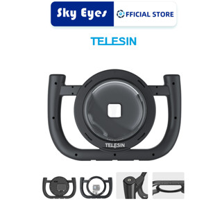 Telesin พอร์ตโดม พร้อมขาตั้งกล้อง สําหรับ GoPro Hero 11 Hero 10 Hero 9 สีดํา