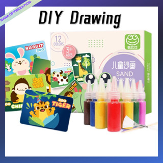 ชุดเครื่องมือวาดภาพระบายสีทราย พร้อมไส้ทราย DIY สําหรับเด็ก