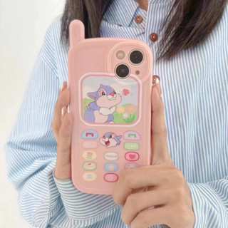 เคสโทรศัพท์มือถือ กันกระแทก ลายกระต่าย สีชมพู สําหรับ iPhone 11 11promax 12 13 13pro max 14 plus 14promax 7 8plus x xr xsmax