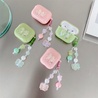 เคสหูฟังไร้สาย ประดับโบว์เลเซอร์ สําหรับ iphone AirPods Pro AirPods 1 2 3