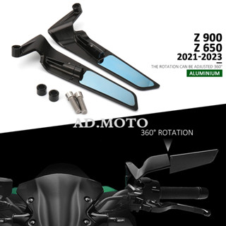 กระจกมองหลังอลูมิเนียม สีดํา สําหรับรถจักรยานยนต์ Kawasaki z900 z900 z650 0 z650 2021 2022 2023