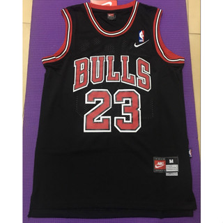 เสื้อกีฬาบาสเก็ตบอล ปักลาย Chicago BULLS 23 Michael BULLS สีดํา สไตล์เรโทร สําหรับผู้ชาย