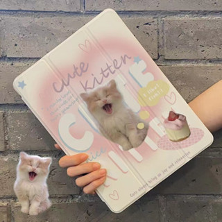 ⭐️CARTOON CAT⭐️เคสอะคริลิค ลายกระต่าย กันงอ สําหรับ iPad 10th Gen 10.9 2022 2021 10.2 นิ้ว 9th Gen 8th 7th Gen Air5 iPad Pro 10.9